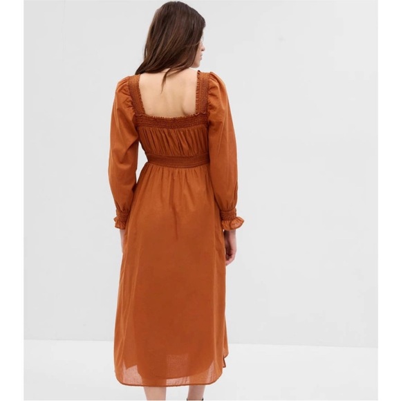 GAP Women Long Sleeve Puff Sleeve Smocked Maxi Dress in Black Size Small - Picture 4 of 12